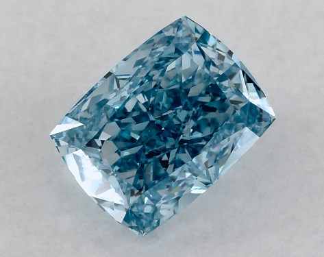 IGI 0.93 Carat Fancy Vivid Blue-VS1 Cushion Modified Cut Lab-Grown Diamond